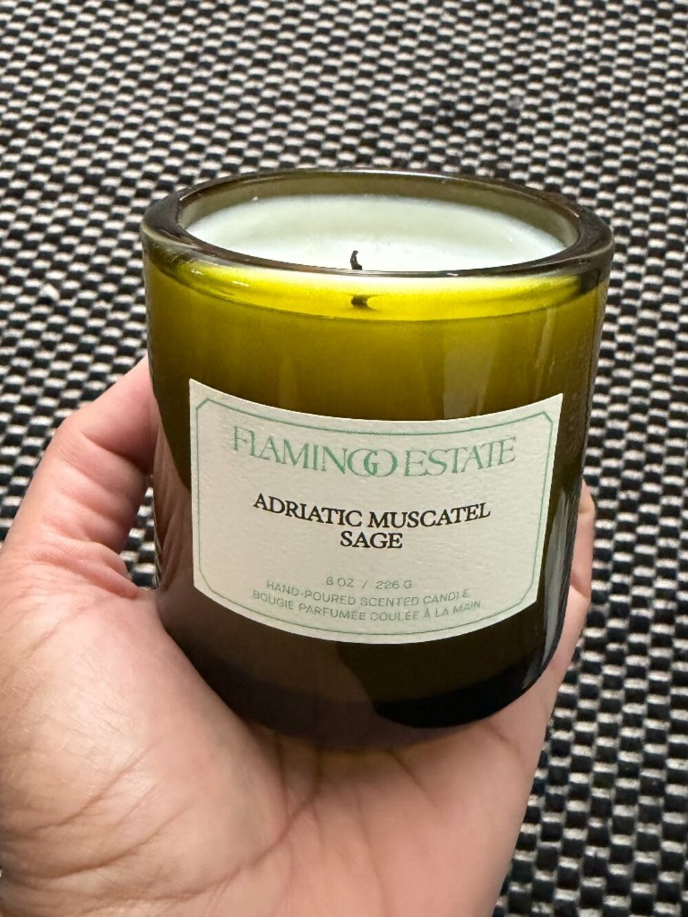 Flamingo Estate brand Candle in scent Adriatic Muscatel Sage
